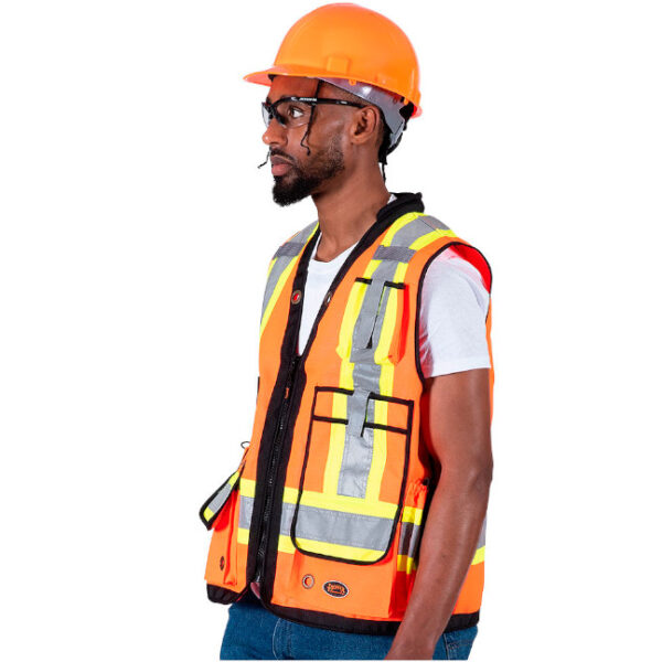 Pioneer 6676 V1011150 Hi-Viz Oxford Polyester Surveyor's Safety Vest-Orange