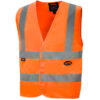 Pioneer 6885 V1031050 Hi-Viz Premium Polyester Safety Vest-Orange