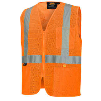 Pioneer 6943 V2510950 Hi-Viz Flame Resistant Mesh Safety Vest-Orange