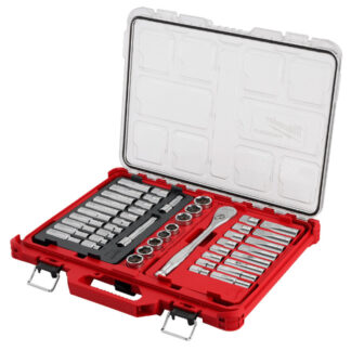 Milwaukee 48-22-9487 PACKOUT 1/2" Drive Metric and SAE Ratchet and Socket Set 47-Piece
