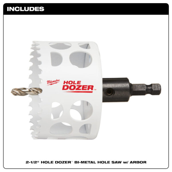 Milwaukee 49-56-9669 2-1/2" Hole Dozer Bi-Metal Hole Saw with Arbor