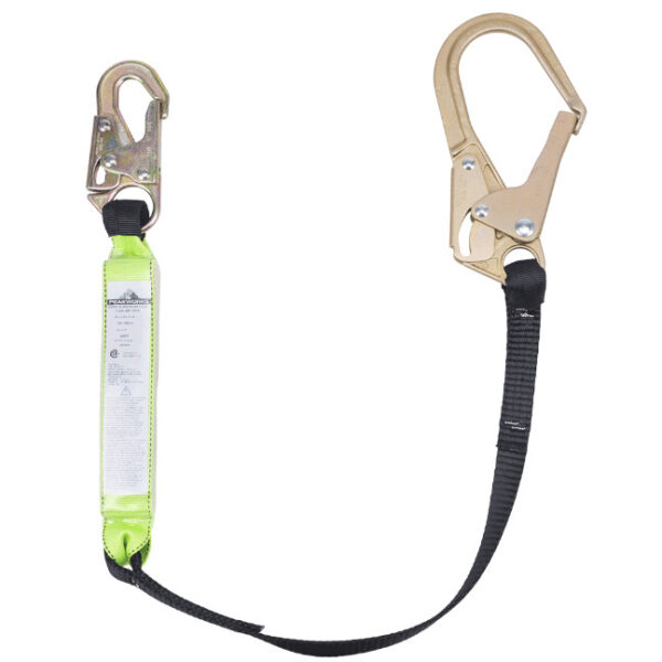 Peakworks SA-6402-4 V8104724 4FT Shock Absorbing Lanyard (200 - 350lb capacity) SP - Single Leg with Snap and Form Hooks