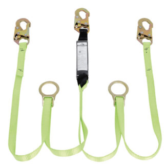 Peakworks SA-54055-6 V8104856 Shock Absorbing Lanyard (110-220lb capacity) SP - Twin Leg with Snap and Form Hooks