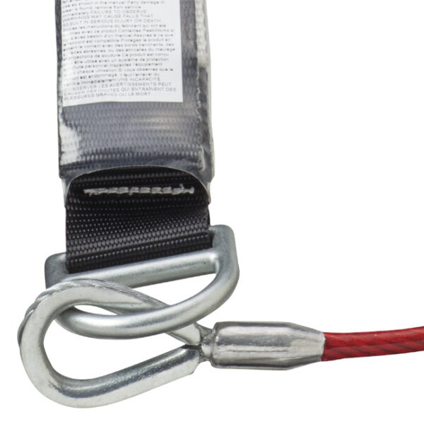 Peakworks V8108626 SA-5502-6 6FT Shock Absorbing Lanyard (110-220lb capacity) SP - Single Leg - Galvanized Cable with Snap and Form Hooks