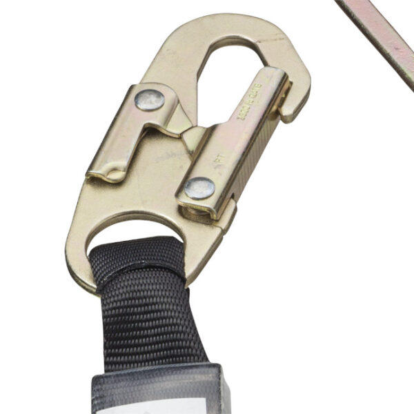 Peakworks V8108626 SA-5502-6 6FT Shock Absorbing Lanyard (110-220lb capacity) SP - Single Leg - Galvanized Cable with Snap and Form Hooks