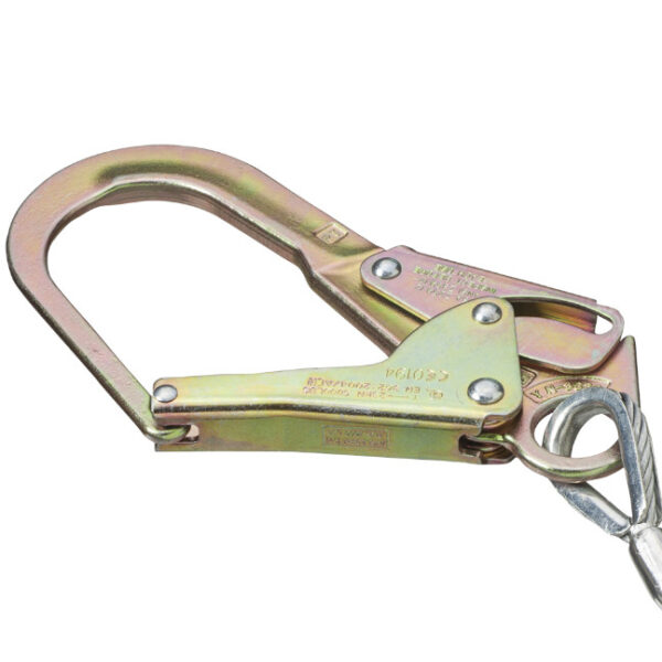 Peakworks V8108626 SA-5502-6 6FT Shock Absorbing Lanyard (110-220lb capacity) SP - Single Leg - Galvanized Cable with Snap and Form Hooks