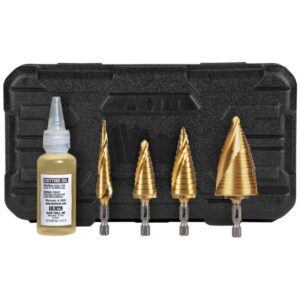 Klein 25950 VACO Double-Fluted Spiral Step Bit Kit 4-Piece