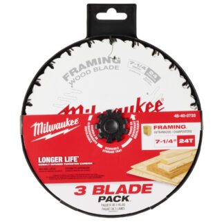 Milwaukee 48-40-0733 7-1/4" 24T Framing Blade 3-Pack