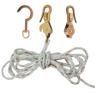 Klein H1802-30SSR Block and Tackle with H259 Hook, H267 Block and 3/8" x 25ft Rope Spliced to H268 Block