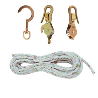 Klein H1802-30S Block and Tackle with H259 Hook, H267 and H268 Blocks and 3/8" x 25ft Rope