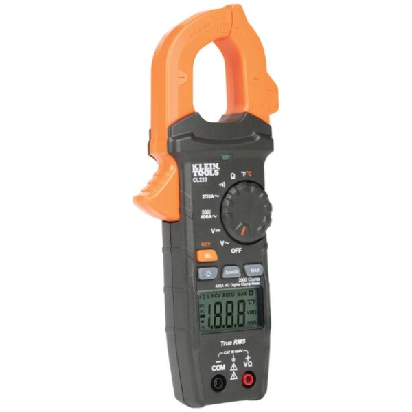 CL220 #2 Klein CL220 Digital Auto Ranging Clamp Meter With Temperature, 400 Amp