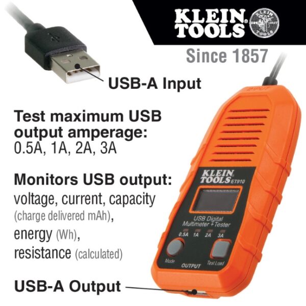 Klein ET910 USB Digital Meter And Tester (USB-A Type A)