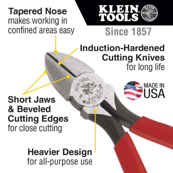 Klein D252-6 6" Heavy Duty All-Purpose Diagonal Cutting Pliers