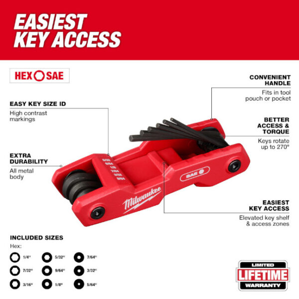 Milwaukee 48-22-2183 17-Key SAE/Metric Folding Hey Key Set