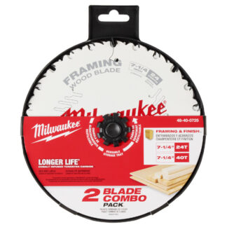 Milwaukee 48-40-0725 7-1/4" 24T and 40T Blade 2-Pack