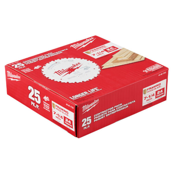 Milwaukee 48-40-1723 7-1/4" 24T Wormdrive Blade 25-Pack Milwaukee 48-40-1723 7-1/4" 24T Wormdrive Blade 25-Pack