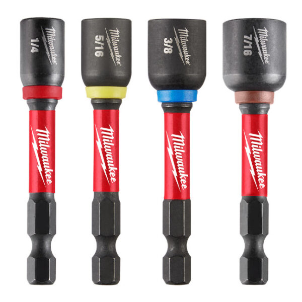 Milwaukee 49-66-4566 2-9/16" SHOCKWAVE IMPACT Duty Magnetic Nut Driver Set 4-Piece