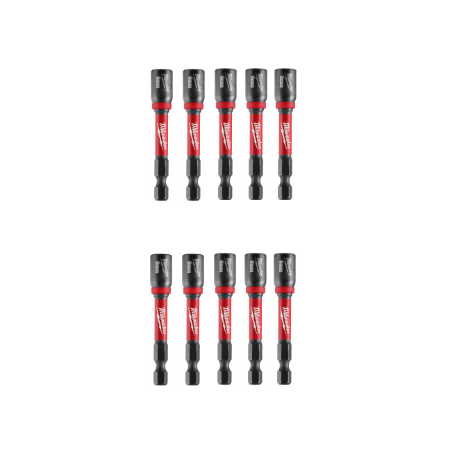 Milwaukee 49-66-4606 6mm x 2-9/16" SHOCKWAVE IMPACT Duty Nut Driver 10-Pack