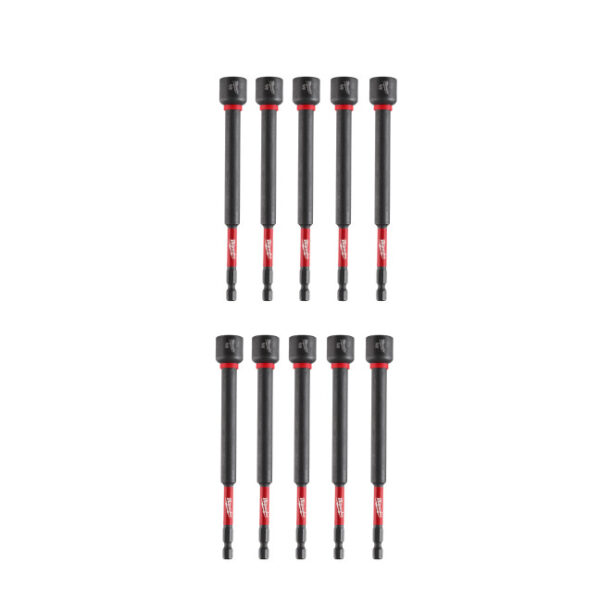 Milwaukee 49-66-4687 1/2" x 6" SHOCKWAVE IMPACT Duty Magnetic Nut Driver 10-Pack