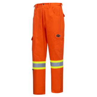 Pioneer 4462 V2120250 Hi-Viz 100% Cotton Bright Cargo Safety Pants-Orange
