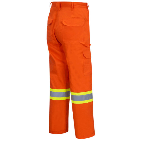 Pioneer 4462 V2120250 Hi-Viz 100% Cotton Bright Cargo Safety Pants-Orange