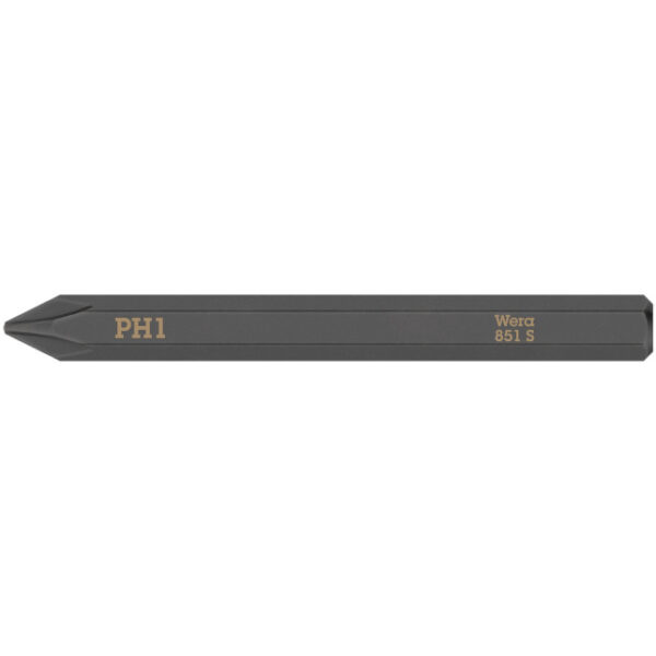 Wera 018160 Phillips 851 S Bit for Impact Screwdriver, #1 x 70mm