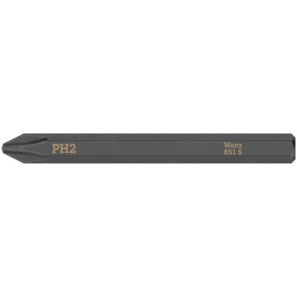Wera 018161 Phillips 851 S Bit for Impact Screwdriver, #2 x 70mm