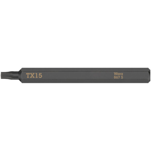 Wera 018166 Torx 867 S Bit for Impact Screwdriver, T15 x 70mm