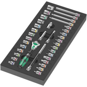 Wera 150110 9720 Foam Insert with 8000 A Zyklop 1/4" Ratchet Set 1, 37-Piece