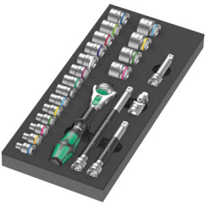 Wera 150111 9721 Foam Insert with 8000 B Zyklop 3/8" Ratchet Set 1, 23-Piece