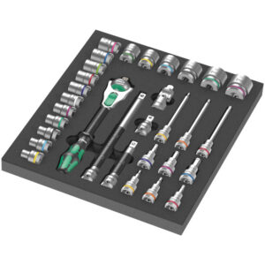 Wera 150112 9722 Foam Insert with 8000 C Zyklop 1/2" Ratchet Set 1, 31-Piece