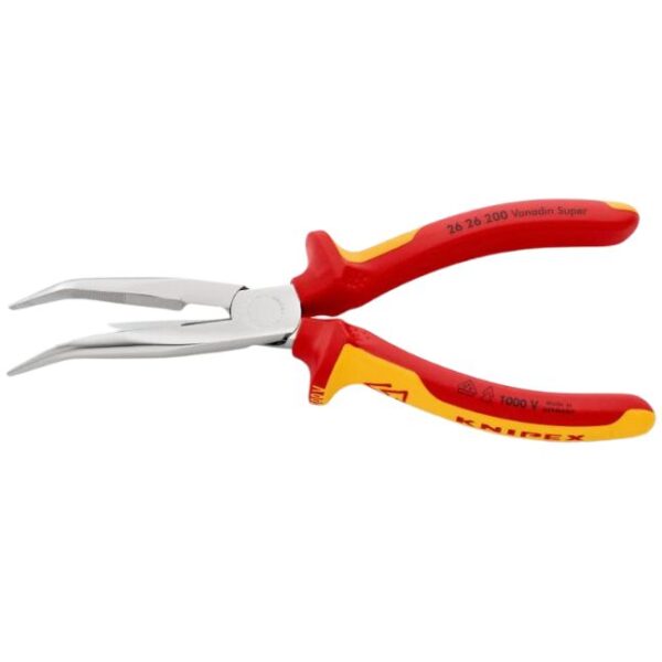 Knipex 2626200 8" Insulated Long Nose 40º Angled Pliers with Cutter - 1000V