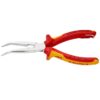 Knipex 2626200T 8" Insulated Long Nose 40º Angled Pliers with Cutter - 1000V with Tether Attachment