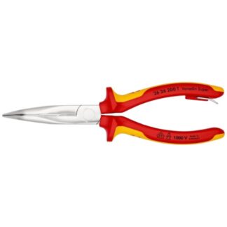 Knipex 2626200T 8" Insulated Long Nose 40º Angled Pliers with Cutter - 1000V with Tether Attachment
