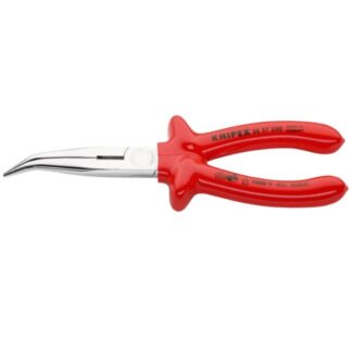 Knipex 2627200 8" (200mm) 40º Angled Long Nose Pliers with Cutter - 1000V Insulated