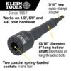 Klein NRHD4 4-in-1 Square Impact Socket 3/4", 13/16", 1" and 1-1/8"