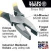 Klein J213-9NECR 9" Connector Crimp Side Cut Lineman's Pliers