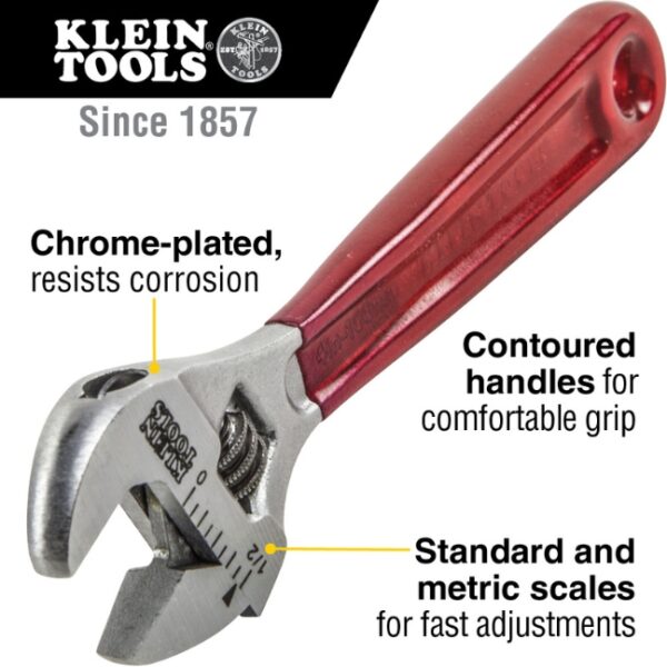 Klein D506-4 4" Plastic Dipped Adjustable Wrench