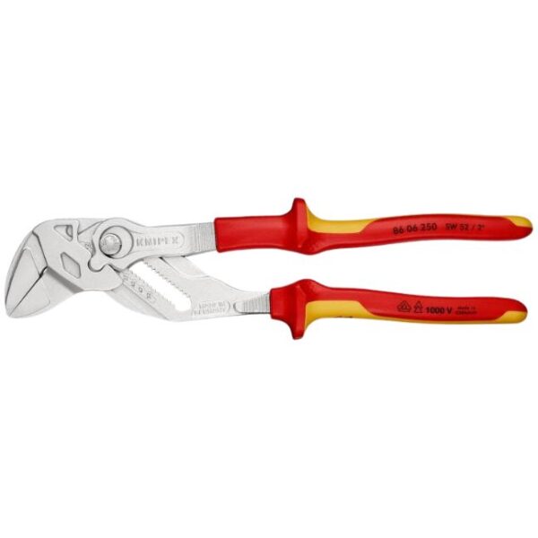 Knipex 8606250 10" Pliers Wrench - 1000V Insulated Knipex 8606250 10" Pliers Wrench - 1000V Insulated