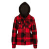 Pioneer 415RBW V3080790 Women's Quilted Hooded Polar Fleece Shirt-Red