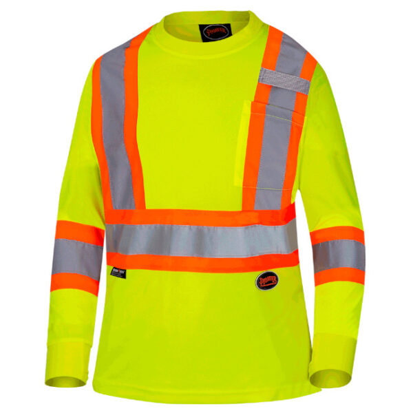 Pioneer Women's Hi-Viz BIRDSEYE Polyester Long-Sleeve Safety Shirt