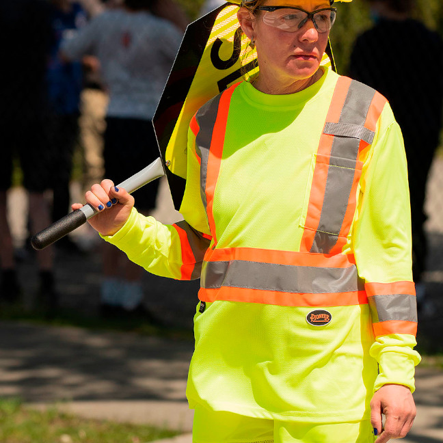 Pioneer Women's HiViz BIRDSEYE Polyester LongSleeve Safety Shirt BC