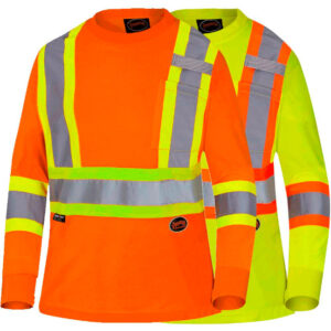 Pioneer Women's Hi-Viz BIRDSEYE Polyester Long-Sleeve Safety Shirt