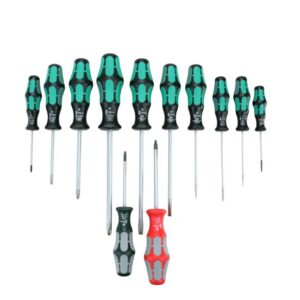 Wera 347901 334/368/12 Kraftform Plus Slotted/Phillips/Square Screwdriver Set