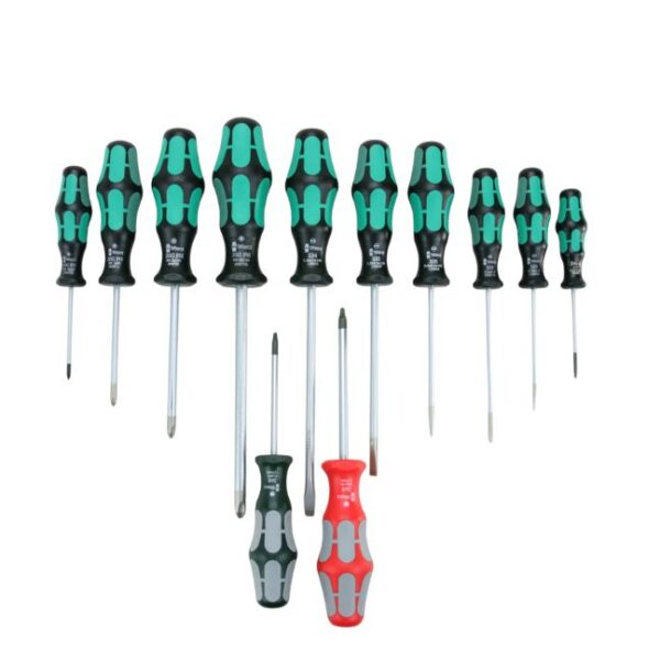 Wera 347901 334/368/12 Kraftform Plus Slotted/Phillips/Square Screwdriver Set