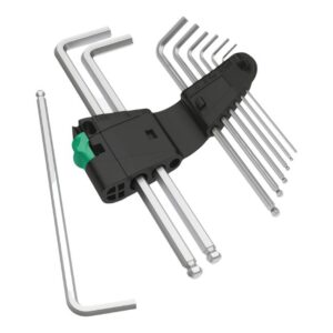 Wera 073391 950 PKL/9 SB Ball-End L-key Chrome-plated Metric Set