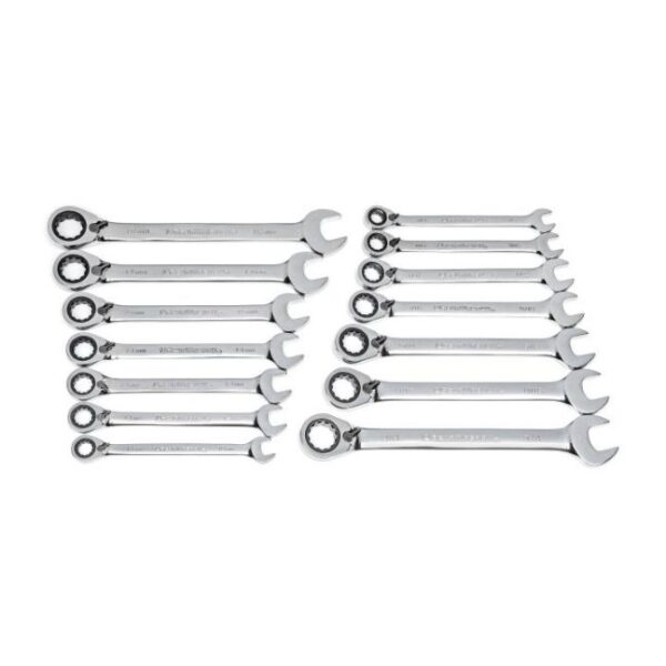 Gearwrench 85142 72-Tooth 12 Point Reversible Ratcheting Combination SAE/Metric Wrench Set 14-Piece