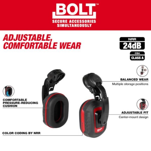 Milwaukee 48-73-3250 BOLT 24dB Hard Hat Earmuffs