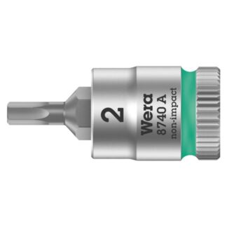 Wera 003330 8740 A Zyklop Bit Socket with 1/4" Drive with Holding Function, 2.0 x 28mm