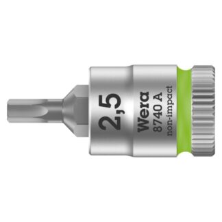 Wera 003331 8740 A Zyklop Bit Socket with 1/4" Drive with Holding Function, 2.5 x 28mm